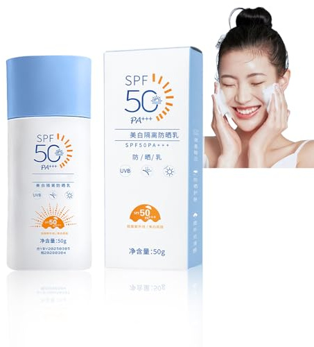 Protector Solar Facial 50,Protector Solar,ProteccióN Spf 50+,Aislante Solar De Verano Ligera Y Transpirable,No Pegajosa,No Deja Rastro Blanco,Ideal Para Piel Grasa Y Uso Diario Al Aire Libre