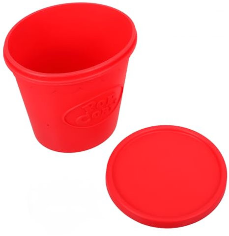 UKCOCO Cubo de Silicona para Palomitas, Recipiente Reutilizable Rojo para Snacks y Caramelos, Fácil de Llevar, Adecuado para Noche de Cine