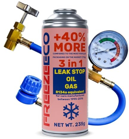 FreezeECO 2 st set: 3-i-1 LeakStop/olja/gas 235 g typ A + tryckslang