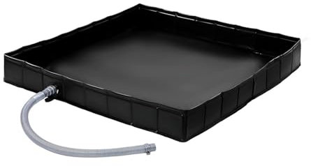 LIXSAZSE Vassoio parasole per tenda da doccia compatto con valvola di drenaggio per una facile pulizia Vassoio per acqua esterno in PVC nella parte inferiore della doccia dell'auto