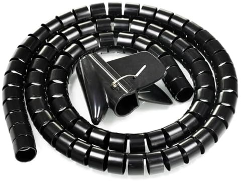 Manicotto avvolgicavo avvolgicavo a spirale, Organizzatore for cavi a spirale multicolore, diverse misure(Black,ID 22mm 1.5 Meter)