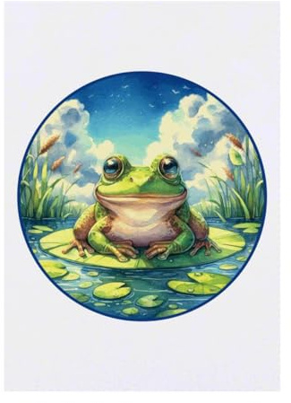 Azeeda 'Frog On Lily Pad' Temporary Tattoo - Water Resistant, Skin-Safe, Non-Toxic Transfer (TO00087721)