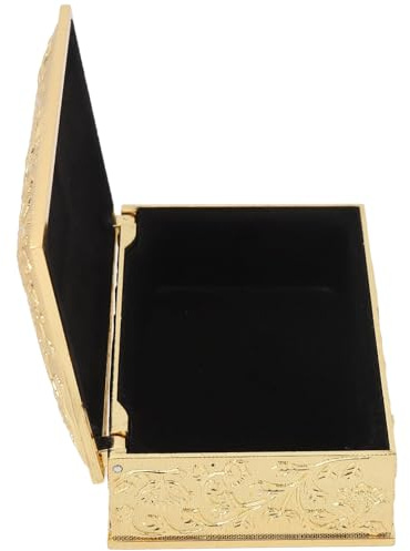 ZEPFJHE Caja organizadora de joyas clásica vintage con parte superior abatible rápida y almacenamiento compartimentado para broche, colgante, joyero vintage para mujer
