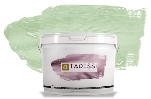 TADESSI Color Vista Wandfarbe Pastellgrün - Pistazie - Sage Green - Matte Dispersionsfarbe - Hochwertige Innenfarbe für Wand und Decke - 2.5 Liter