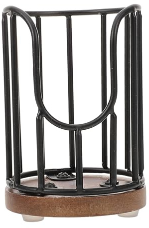 SAFIGLE Porta Bicchieri Carta Nero con Base in Legno e Struttura in Ferro Organizer da Tavolo per Tazze USA e Getta Supporto Compatto per Cucina Ufficio Bar e Cafeteria