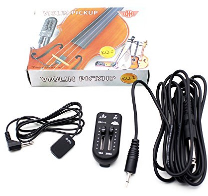 Fafeicy Transducteur de Microphone de Micro de Guitare pour Guitare Violon Banjo Mandoline avec Accordeur de Bouton de Conception Piézo Sensible