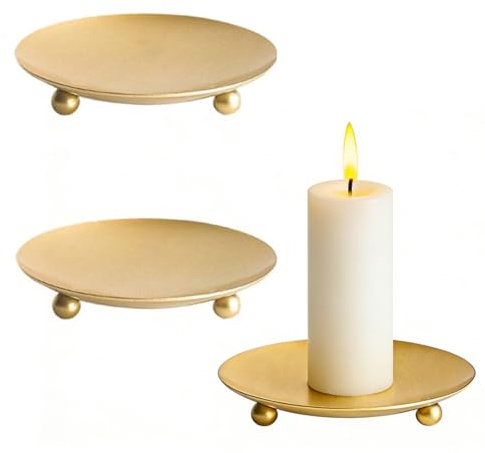 YUVKIN 2 pezzi portacandele in metallo per decorazioni da tavolo, matrimonio, preghiera, feste di famiglia e arredamento (oro)