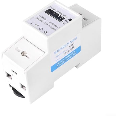 QuivyLivy Compteur d'énergie monophasé AC 230 V 80 A, moniteur kWh analogique mécanique monté sur rail DIN, pour la consommation d'électricité, précision de classe 1
