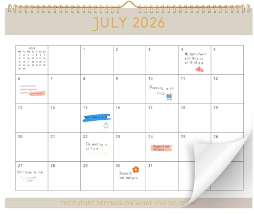 2026 2027 Calendar, Wall Calendar 18 Months Monthly Planner July 2026 to December 2027, Family Calendar 2026/2027 Month to View, for Planning and Organizing