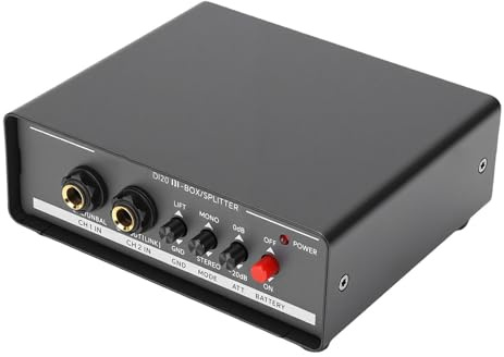 Luocute Active DI Box, Professional 2 Channel Direct Injection Box with Ground Isolation and Dual XLR Outputs, for Guitar Bass Keyboard Live Performance Studio Recording