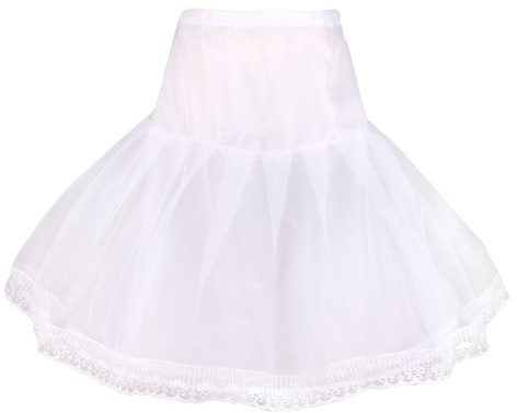 Flora - Falda para niña con 1 aro y 1 red para enagua y falda para dama de honor, 50,8 cm de largo