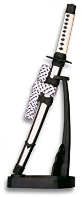Brieföffner Katana schwarz/weiss mit Ständer