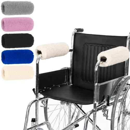 Vive Wheelchair Armrest Pads (2 PCS) - Memory Foam Sheepskin Cushion Accessories for Transport Electric Wheel Chair Arm Rests - for Adults, Seniors, Handicapped - Soft Support for Office Chair