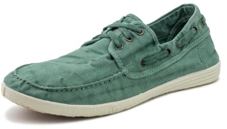 Natural World Eco Nauticos Hombre | 303e Old Elbrus | Zapatos Verano | Calzado Sostenible y Casual (Albahaca, 42)