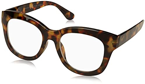 Peepers by PeeperSpecs Oprah's Favorite Women's Center Stage Oversized Blue Light Blocking Reading Glasses - Tortoise +2.50