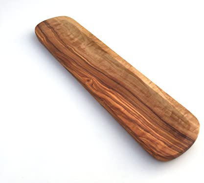Bandeja rectangular de madera de olivo de 32 cm, hecha a mano