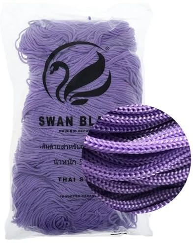 cordini swan black, 500g e assortimento accessori per borse (lilla)