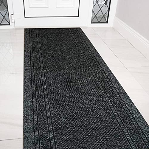 eXtreme Carpet Runner – Non-Slip Durable Runner Rug for Hallways & Kitchens | Washable Low-Maintenance Mat, Stylish Neutral Design, Easy to Clean, Long-Lasting Underfoot, 66cm × 183cm, Aztec Anthracite