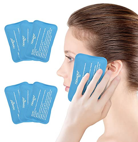 NEWGO Ice Pack for Injuries Reusable, 6PCS Reusable Hot Cold Therapy Small Gel Ice Pack for Wisdom Teeth, Eyes, Migraine, Headaches, Bruises, Bumps, Swelling, Pain Relief (Blue)