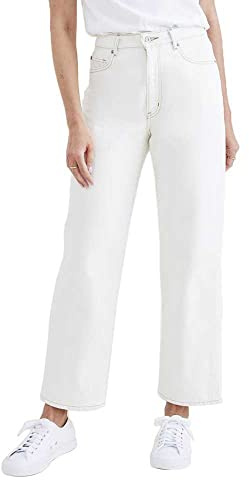 High Waist Jean Cut Straight High Straight White Garment Dye 26 -