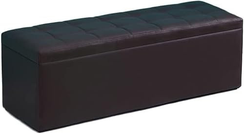 Panca Pouf Portaoggetti per Camera da Letto, Cassapanca Pieghevole in Pelle Sintetica con Panche Poggiapiedi Sgabello, Grande Cassa Lunga per Scarpe Giocattolo (40x40x40cm) (Color