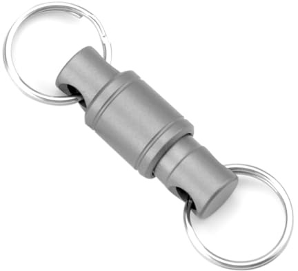 Edc Gear - Llavero Anillo de Llave con Articulación Giratoria de Titanio con Mosquetón, Gris