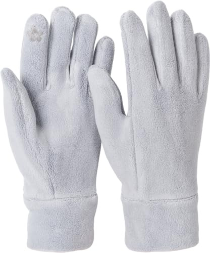 styleBREAKER Damen Touchscreen Handschuhe Fleece | Leitfähige Fasern für Displays, wärmendes Gewebe, extrem elastische Einheitsgröße für 16-21 cm Handumfang (Gr. 6-8).