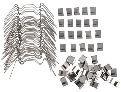 CAXUSD 100piezas Grapas De Fijación para Invernadero De Acero Inoxidable Clips Clips Resistente La Corrosión Fácil Instalación para Paneles De Vidrio Jardinería