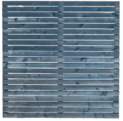 Sichtschutz Zaun Rhombus Kiefer Holz Grau lasiert 540 x 180 cm (BxH) Gartenzaun - 3 Zaunfelder und 4 Pfosten inkl. Montagematerial Garten Lamellenzaun