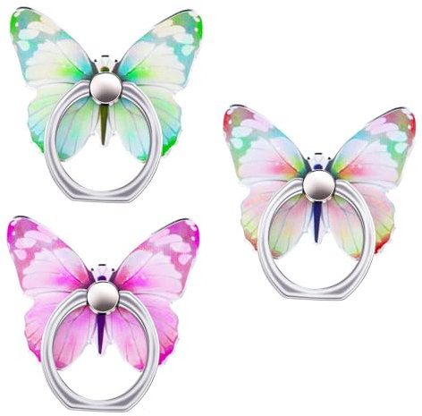 Amabro 3 Pièces Anneau Telephone Portable, rotation à 360° Bague Téléphone Portable Accessoire Telephone Portable truc pour tenir le telephone dans les mains (couleur dégradée B)