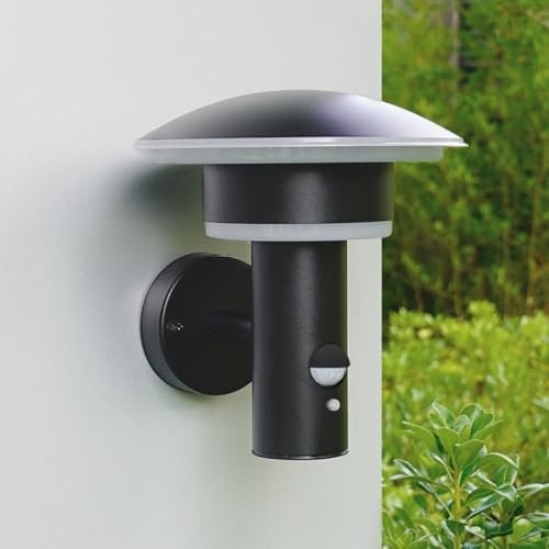 NBHANYUAN Lighting Outdoor Sensor Wall Lights,4 Modes Motion Sensor Wall Lights SUS316 Stainless Steel Outside Wall Light,IP44 Outside Lights for Front Door,Yard,Garage,Warm Light,9W 1000LM Black
