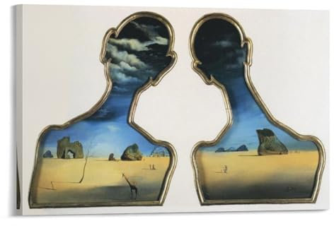 Salvador Dali Poster A Couple with Their Heads Full of Clouds, Kunstdruck auf Leinwand, Poster, Wandfarbe, Kunstposter, Dekor, moderne Wohnkunstwerke, 30 x 45 cm