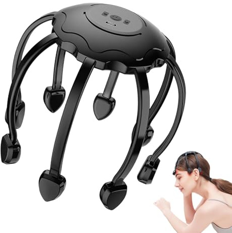 Appareil De Massage Du Cuir Chevelu, Masseur De Cheveux Pour Cuir Chevelu Avec 8 Contacts Vibrants, Masseur De Tête Électrique, Masseur De Tête Ultra Rechargeable Pour Soulager La Douleur Et L'anxiét