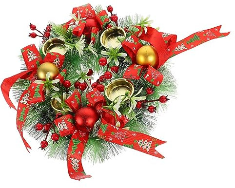 Cabilock Künstliche Weihnachten Kranz Kerze Weihnachten Decor Home Decor Mini Kerze Kranz Für Tisch