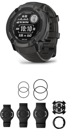 Garmin Instinct 2X Solar – GPS-Smartwatch mit unendlicher Akkulaufzeit im Smartwatch-Modus & QuickFit Bicycle Mount