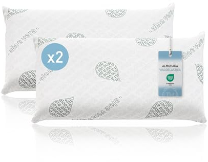 Textilhome Pack 2 Almohadas Viscoelásticas 70 cm Aloe Vera Cervical