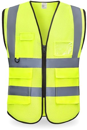 YUANVEST Sicherheitswesten Warnweste,Hohe Sichtbarkeit Reflektierende Sicherheitsweste,2-Zoll Reflektierende Streifen Hohe Sichtbarkeit Weste,Erfüllt ANSI/ISEA Standards