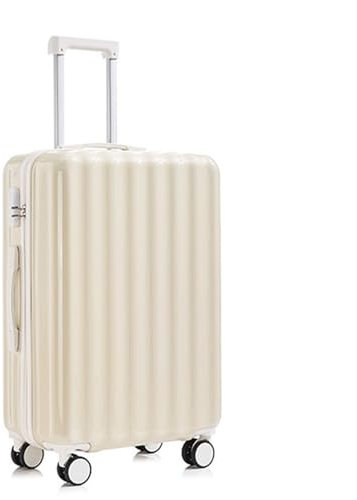 BMDOZRL Set Valise Valise multifonctionnelle avec Porte-gobelet et Chargeur USB, Valise légère avec Mot de Passe et Grande capacité Valises(White,22IN_NO Handbag)