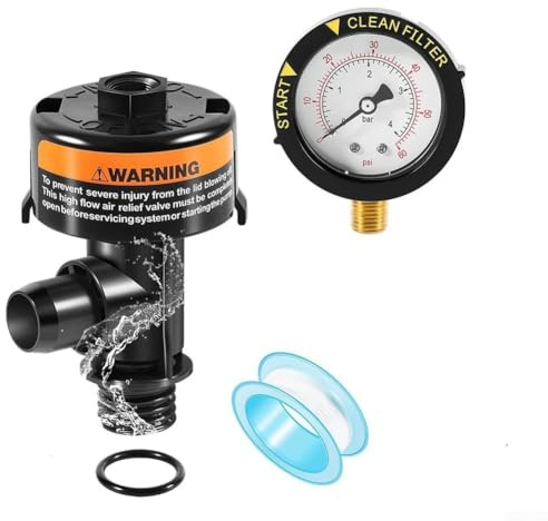 98209800 Ensemble de manomètre de filtre de piscine manuel avec manomètre, soupape de décharge d'air manuelle de rechange pour filtre de piscine et spa, Pour Pentair Pour Hayward