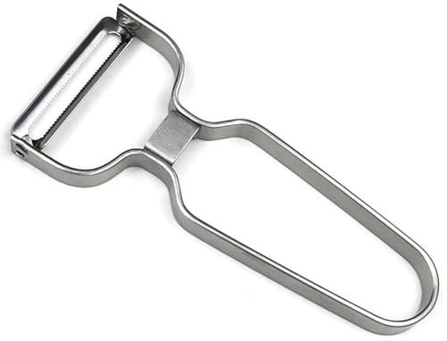 Pelaverdure a julienne in acciaio inox, lama super affilata, con strisce vegetali