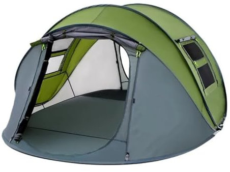 Tunnelzelte 3–4 Personen Outdoor-Wurf-Offenes Zelt, automatisches Pop-up-Zelt, wasserdicht, großer Raum, Familienzelt für Camping, Wandern, Touristen Campingzelt