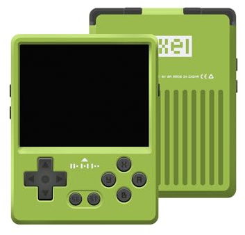GKD Pixel 2 Console Metal Retro Game Player Portable Mini Pocket Handheld, Preinstalled with 64GB TF Card 1800mAh Battery 2.4-inch IPS Screen Aluminum Body Console Gaming Player (Green 64GB)