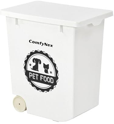 ComfyNex 20L/10KG Pet Food Storage Container – Airtight Plastic Dry Food Bin with Flip Top Lock & Wheels – Dog/Cat Food Container Keeps Kibble Fresh – Easy Move, Space-Saving Storage Solution