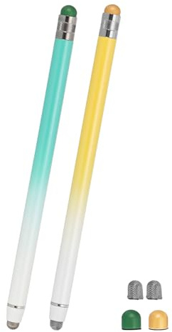 PATIKIL 2 Pcs Stylus Pens for Touch Screens, 2 in 1 High Sensitivity Universal Pen Capacitive Stylus for Phone Tablets Laptop Touch Screen Devices, Green Yellow