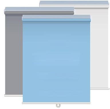 Springrollo Thermorollo Mittelzugrollo mit Griff Selbstklebendes Verdunkelungsrollo Thermorollo Sonnenschutzrollo Hitzeschutz für Glas Oberflächen Fensterrollo Tragbare ohne Bohren(Gray,120W x 200H cm
