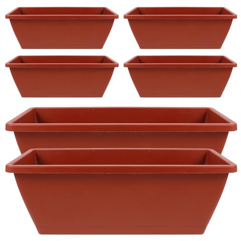 BESTonZON Vasi da Giardino in Plastica per Fiori e Verdure, per Balcone e Terrazzo, con Fori di Drenaggio, Alta Resistenza alla Pressione e Permeabilità dell'Aria