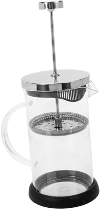 STOBAZA Cafetera Prensa Francesa de Acero Inoxidable con Jarra Espumadora de Leche Vidrio Resistente y Mango Grueso para Infusiones y Café Casa Diseño Portátil y Duradero