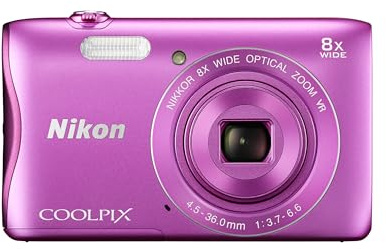 Nikon COOLPIX S3700 Compact Digital Camera 20.1 Megapixel with 8x Optical Zoom 2.7-Inch LCD Pink (Renewed)