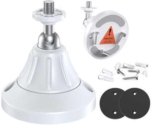 Magnetic Security Camera Mount, Universal 1/4″ Screw, Adjustable Angle, Strong Magnet, No-Drill, Indoor/Outdoor, Tabletop & Wall Cameras, Compatible with Ring, Arlo, Wyze (White, 1 Pack)