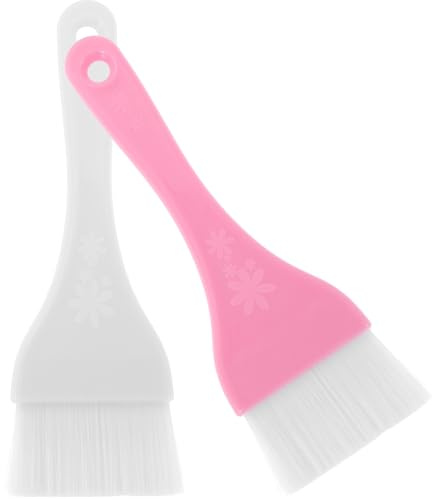 EPIGEIST 2 Pezzi Pennello Applicatore Corpo in Plastica e Nylon, Spazzola per Bellezza Corpo e Maschera Viso, Set per Applicazione Uniforme e Massaggio, Colori Bianco e Rosa